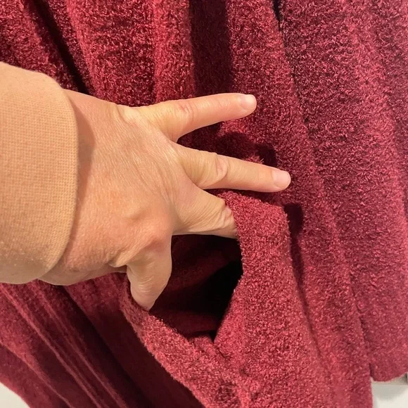 Barefoot Dreams Maroon Long Cardigan with pockets